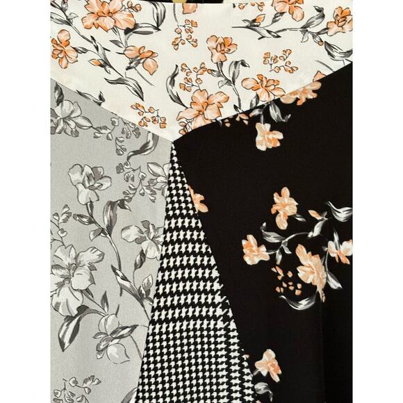 Calvin Klein black multi media midi skirt, 10, asymmetric, flowy, patchwork - Picture 3 of 5